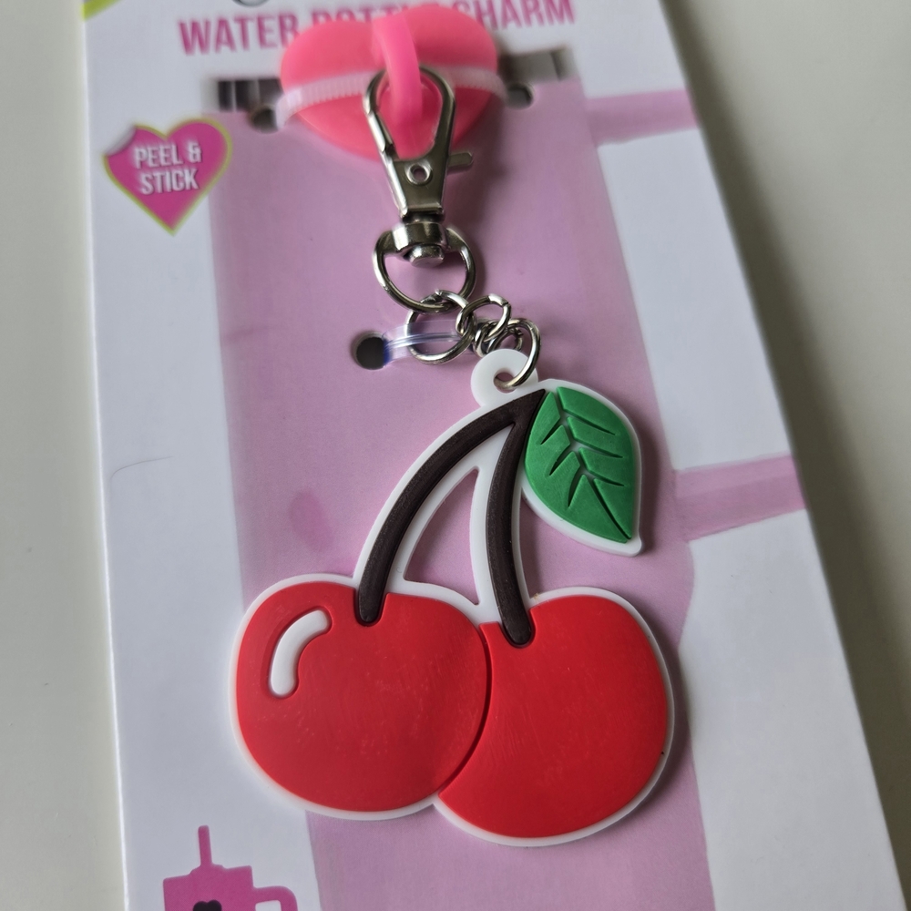 🌺 Wholesale Cherry Water Bottle Charm with Hook - Picture 2 of 7